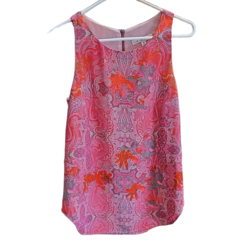 CAbi Floral Sleeveless Blouse